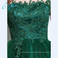 Elegant Lace Appliques Button Tulle Satin Long Robes de bal